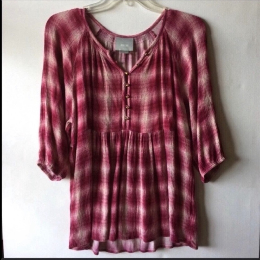 Anthropologie Maeve pink boho tunic top